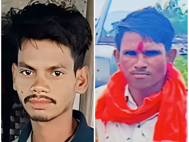 मृतक संतोष व आरोपी बड़ा भाई मोहन (गमछा डाले हुए)